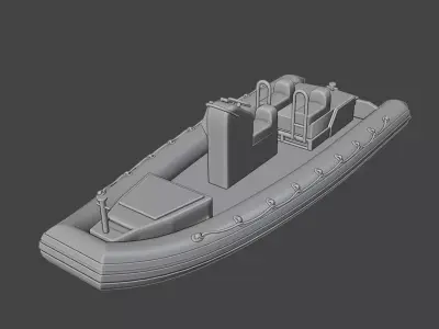 Rigid Hulled Inflatable Boat 3D Printable 3D print model