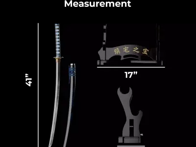Katana Sword Low-poly 3D model 5