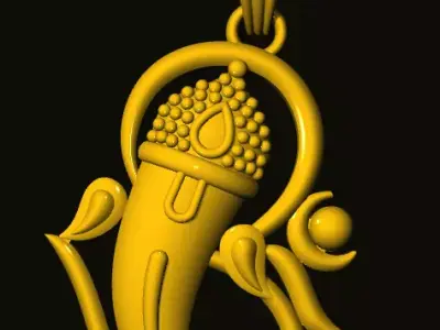 ganesh gold pendant 3D print model