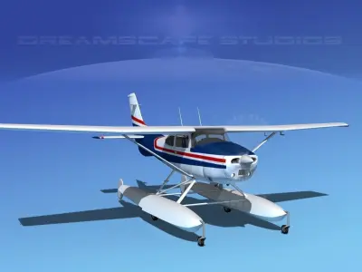 Cessna 182 Skylane Seaplane V04 3D model