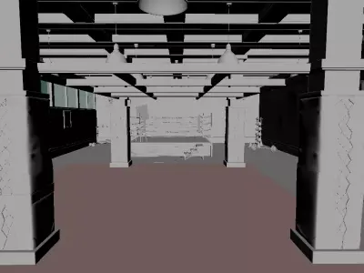 Gym Interior 3D Model Low-poly 3D model