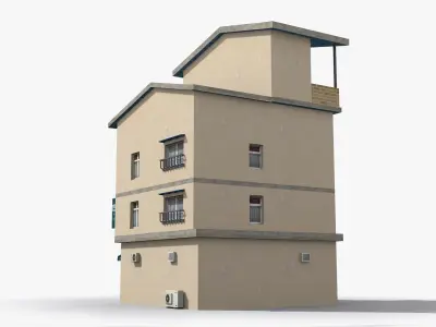 Japanese House x8 Low-poly 3D model