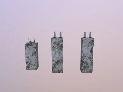 Concrete blocks Free low-poly 3D model purchase