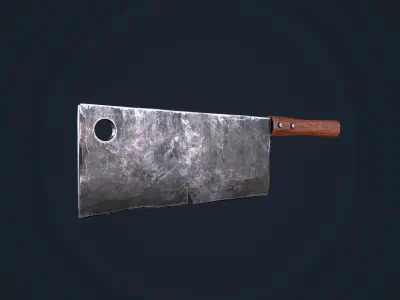 Cleaver knife Low-poly 3D model buy