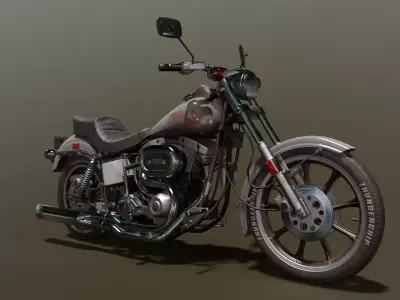 American Cruiser Motorcycle Low-poly 3D model