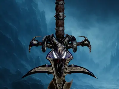 Frostmourne The Runeblade of the Lich King Lore accurate  Low-poly 3D model