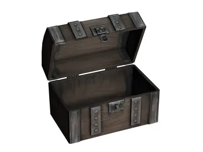 Barrel And Chest 3D Model Low-poly 3D model