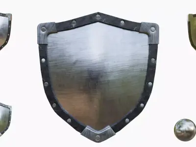 Warrior Metal Shield  Low-poly 3D model