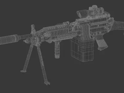 Mk 48 Light Weight Machine Gun 3D model