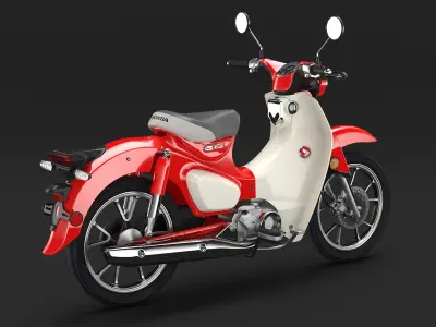 Scooter Honda Super Cub 2024 Red 3D model