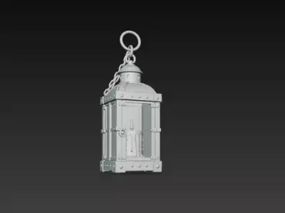 Medieval Hanging Lantern - PBR Low Poly Game Ready Low-poly 3D model