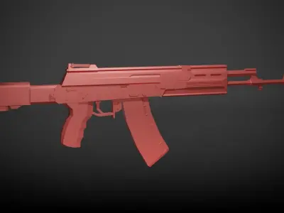Stylized AK12 Assault Rifle Low-poly 3D model