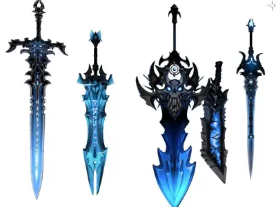 Swords Set world of warcraft Free low-poly 3D model
