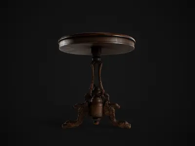 Vintage Wooden Table game asset Low-poly 3D model