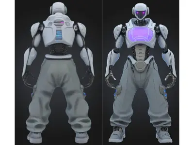 Advanced Humanoid Robot Low-poly 3D model
