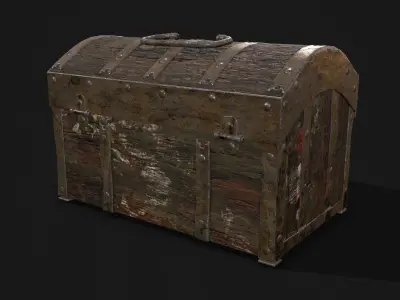 Medieval Box Low-poly 3D model