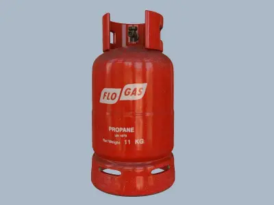Gas Cylinder Red Low-poly 3D model