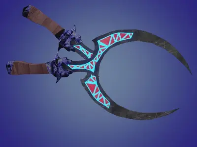 Stylized dagger with transparent inner crystal lwo-poly   Free low-poly 3D model