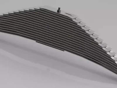 Durable Clip-Less Leaf Spring for Heavy Vehicles Low-poly 3D model