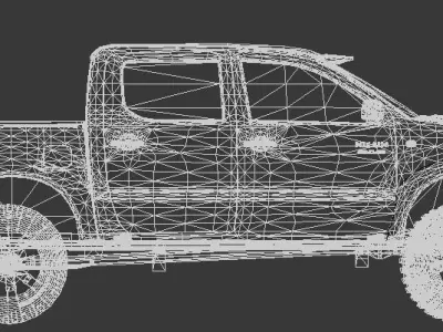 Toyota Hilux offroad cab pickup 4x4 Low-poly 3D model