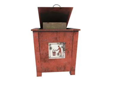 trash bin Low-poly 3D model