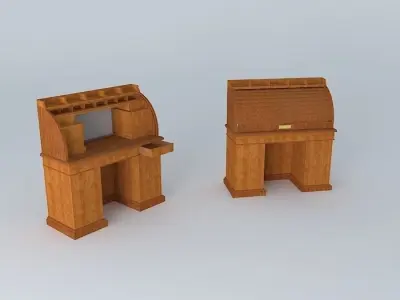 Roll Top Desk Free 3D model