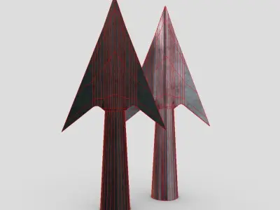 Arrowhead 2 two arrows in shape of Low-poly 3D model
