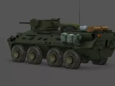 BTR-3E 8x8 Armored Personnel Carrier 3D Model  Low-poly 3D model