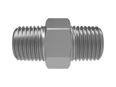Straight Connector 1-4 NPT Male Low-poly 3D model