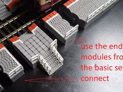 Single Edge Platform Crossings 1-87 FDM color 3D print model