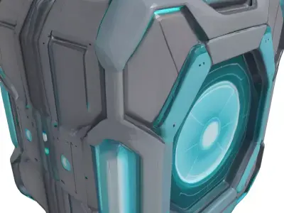 SciFi Glowing Tech Container 3D model
