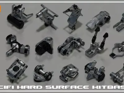 Sci-Fi Hard Surface KITBASH 50 DETAILS 3D model