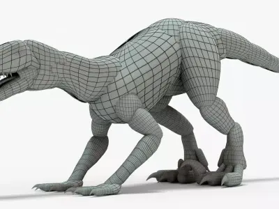 Indoraptor Basemesh Block Out Free low-poly 3D model