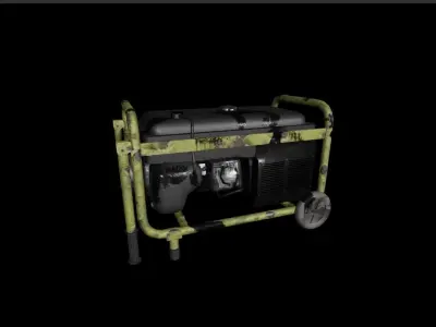 Old power generator Low-poly 3D model