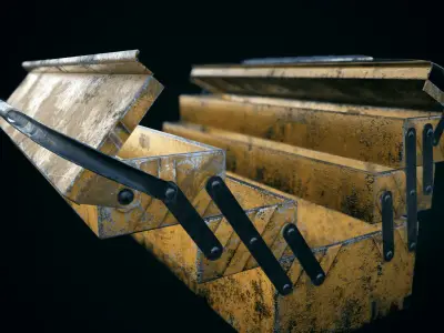 Toolbox sandbox Low-poly 3D model