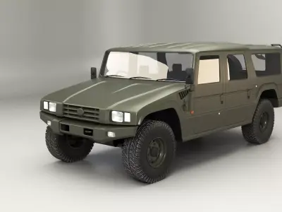 Toyota Megacruiser Army 4x4 SUV Military Green 3D model