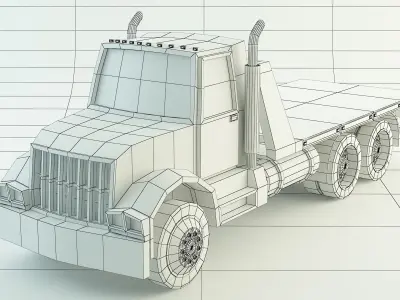 Low Poly Tow Truck 3D model