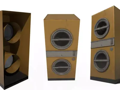 3D Front Load Double Stacked Drying Machine 3D model