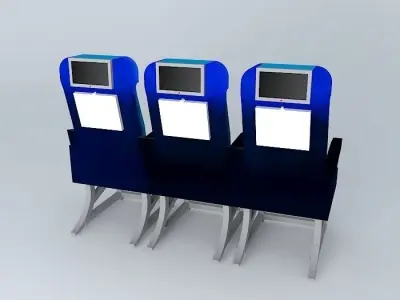 Economy Class Airplane Seats Free 3D model