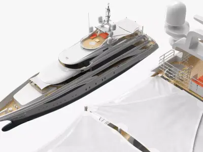 Formosa Mega Yacht with Sun Deck Rigged for Maya 3D model