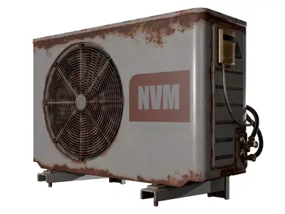 Air Conditioner Unit Rusty Low-poly 3D model