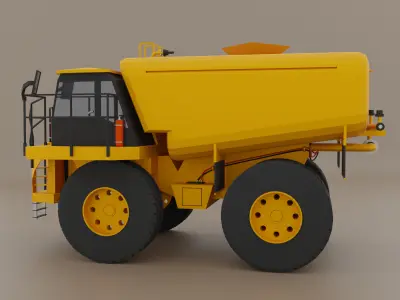 Off-Highway Water Truck - Heavy Vehicle Low-poly 3D model