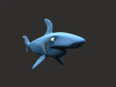 Shark cartoon Free low-poly 3D model