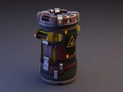 Scifi Fuel Canister Low-poly 3D model