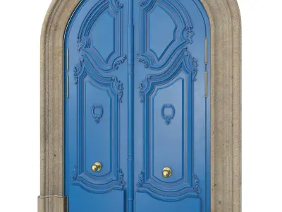 Entrance classic door 128 3D model