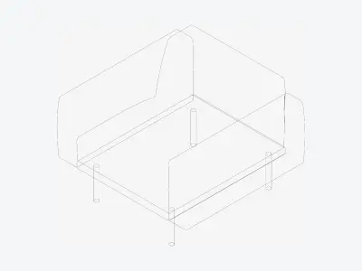 Seat - Sofa - Simplicity - Single Low-poly 3D model