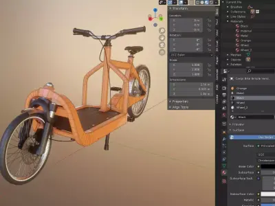 Cargo Bike Simple Version Low-poly 3D model