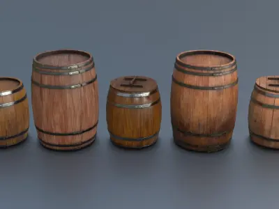 Boxes and Barrels Low-poly 3D model