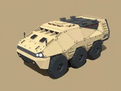 Amphibious APC Lowpoly Low-poly 3D model