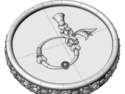 Brooche with armenian letter Ge 3D print model